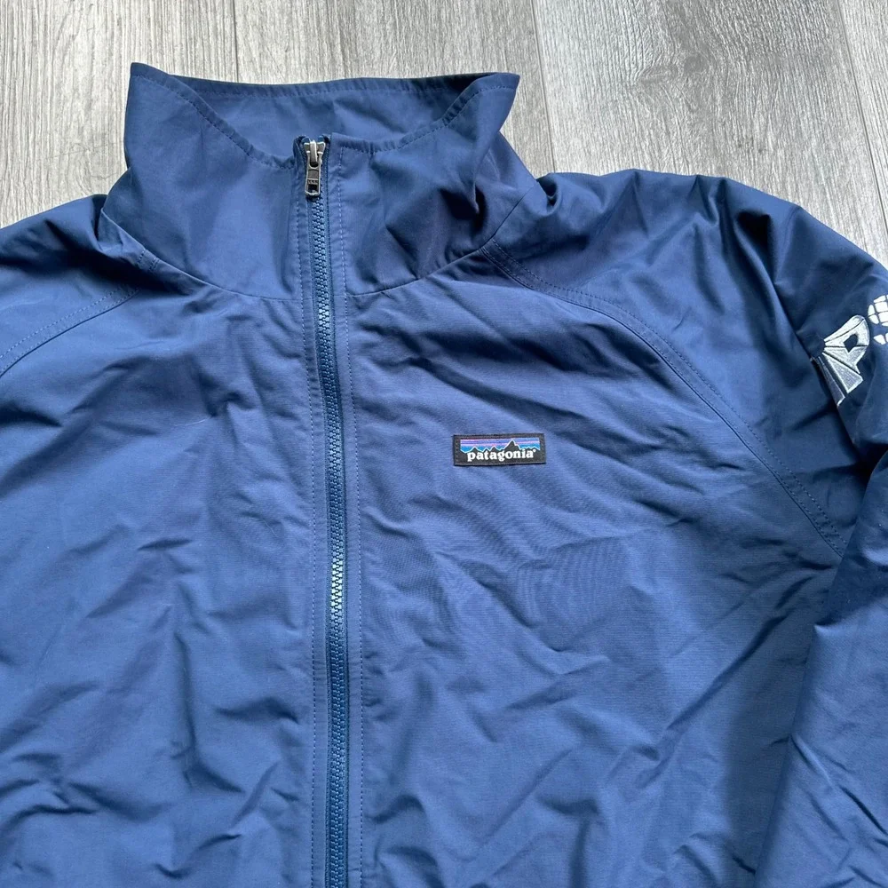 Patagonia Full Zip Jacket Mens XL Navy Blue Baggies bomber IPS Logo embroidered
